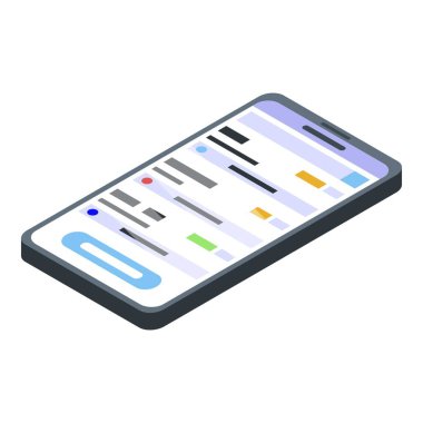 Akıllı telefon otostop ikonu, izometrik biçim