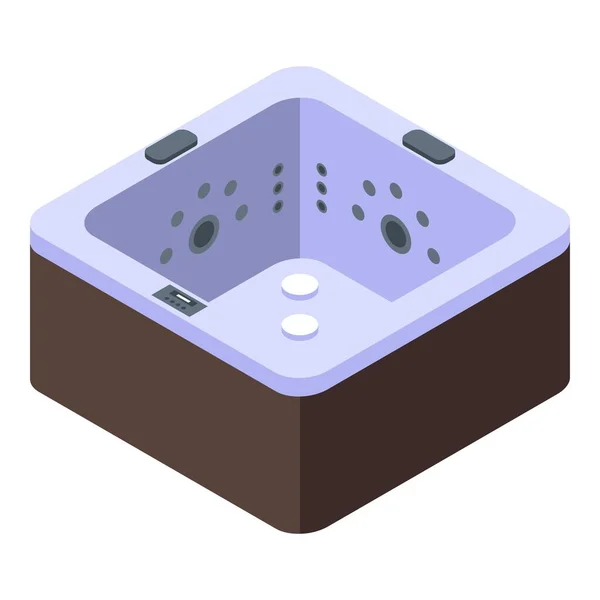 Icono de jacuzzi de cerámica, estilo isométrico — Vector de stock