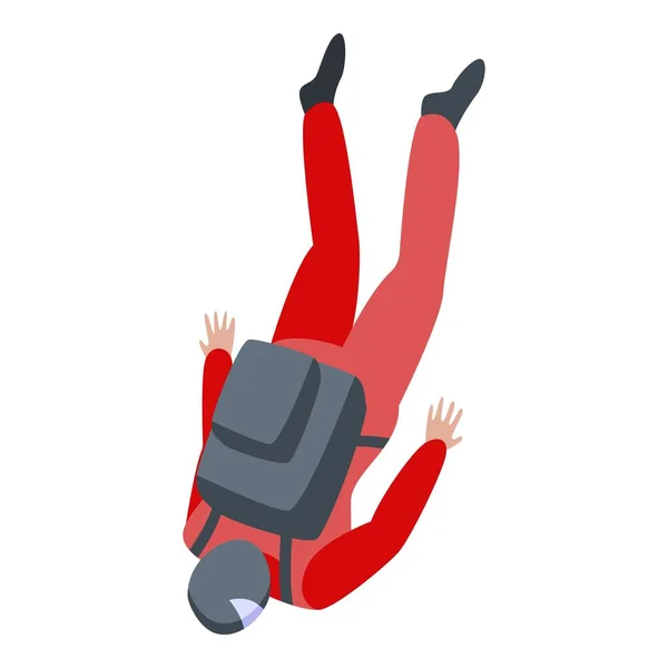 Icona caduta paracaduter, stile isometrico — Vettoriale Stock