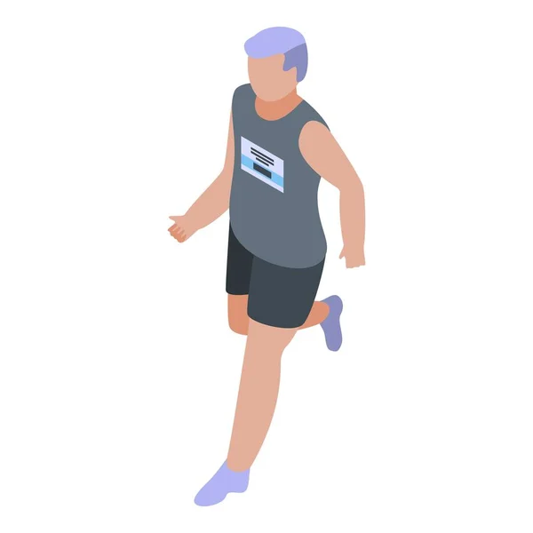 马拉松跑动图标，等距风格 — 图库矢量图片