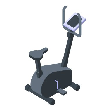 Fitness egzersiz bisikleti simgesi, izometrik biçim