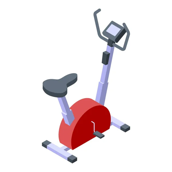 Ícone de bicicleta de exercício cardio, estilo isométrico — Vetor de Stock