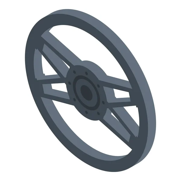 Иконка рулевого колеса, изометрический стиль — стоковый вектор