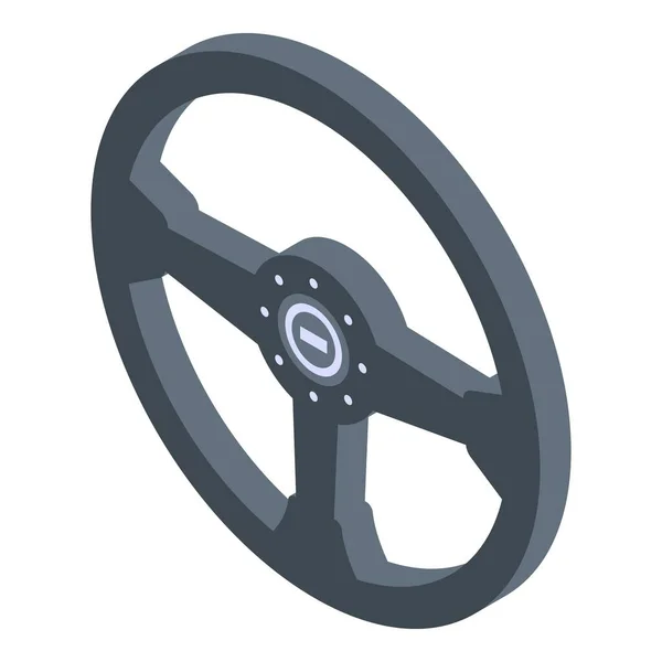 Racing icono del volante, estilo isométrico — Vector de stock