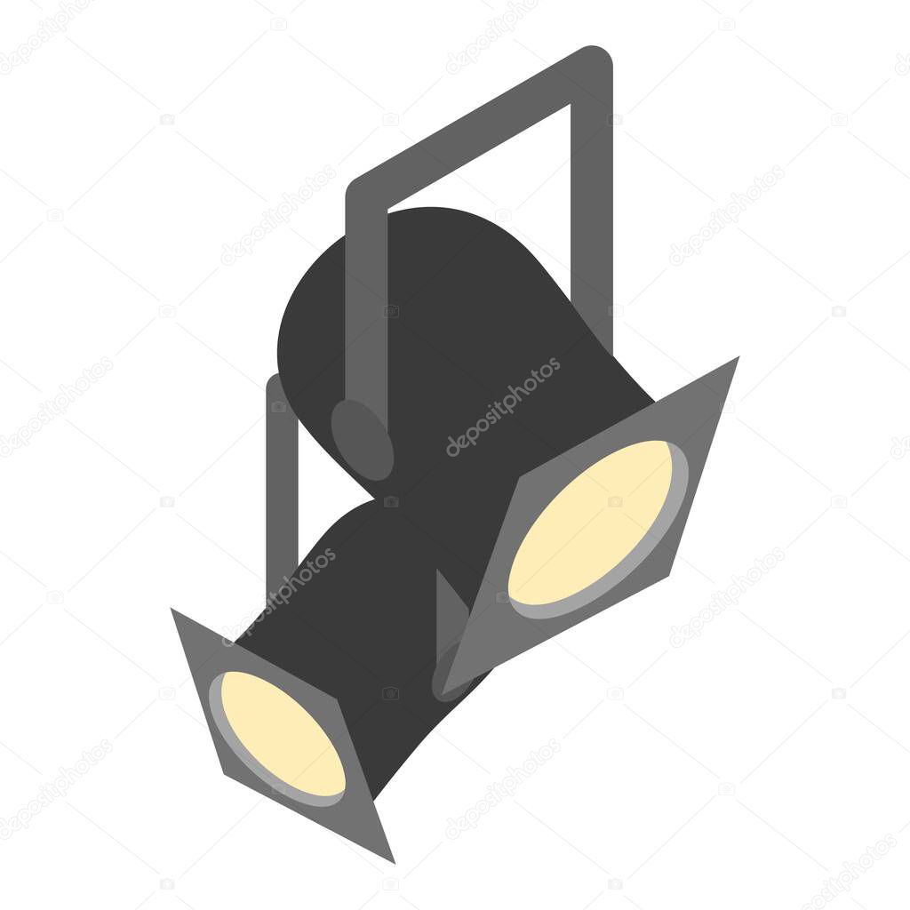 Theater spotlight icon, isometric style