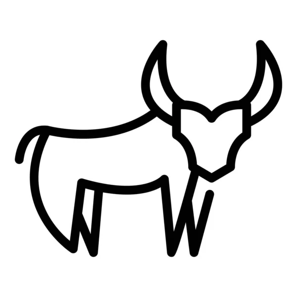 Wildebeest ikon, kontur stil — Stock vektor