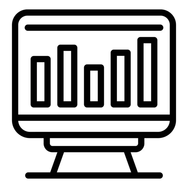 Monitoring finance graph icon, outline style — Stock Vector