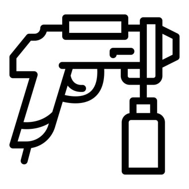 Çelik boya tabancası ikonu, taslak biçimi