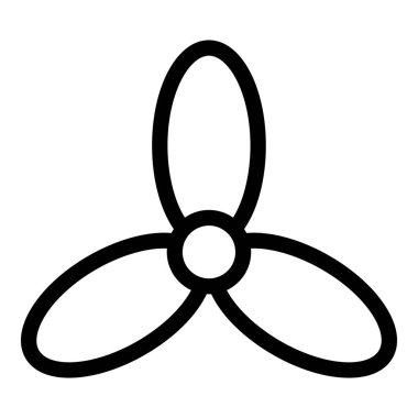 Üç bıçaklı fan simgesi, taslak biçimi