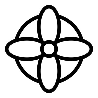 Dört Blades fan simgesi, taslak biçimi