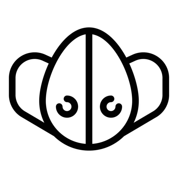Защитная маска промышленного иконка, стиль контура — стоковый вектор