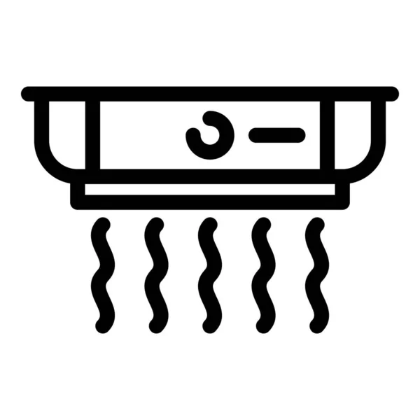 Klimaanlage und Wellen-Symbol, Umriss-Stil — Stockvektor