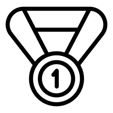 Birincilik madalyası ikonu çalıştırılıyor, taslak biçimi