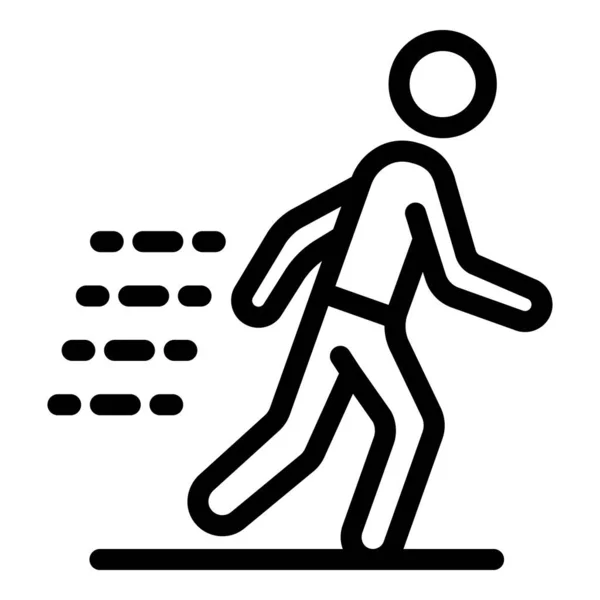 Иконка бегущего мальчика, стиль наброска — стоковый вектор