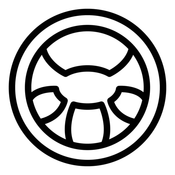 Значок рулевого колеса водителя, стиль контура — стоковый вектор