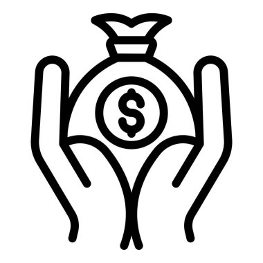 Kredi para çantası simgesi, taslak biçimi al