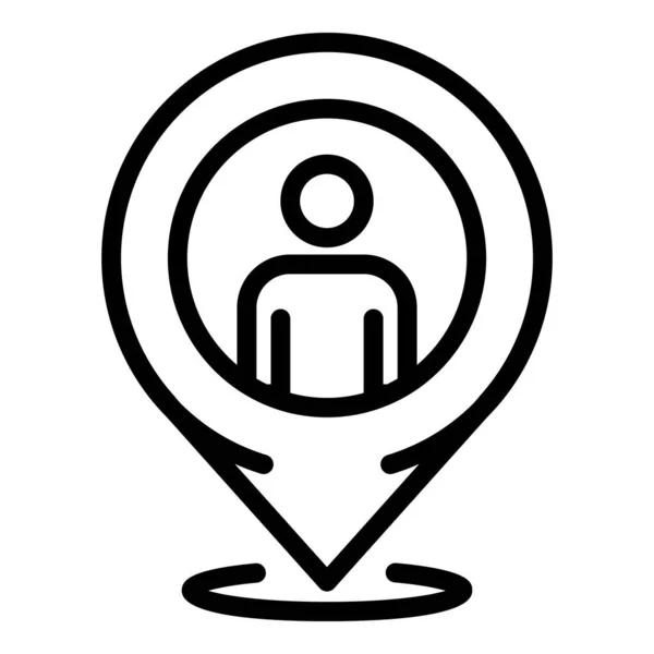 Illegale Einwanderer gps pin icon, outline style — Stockvektor