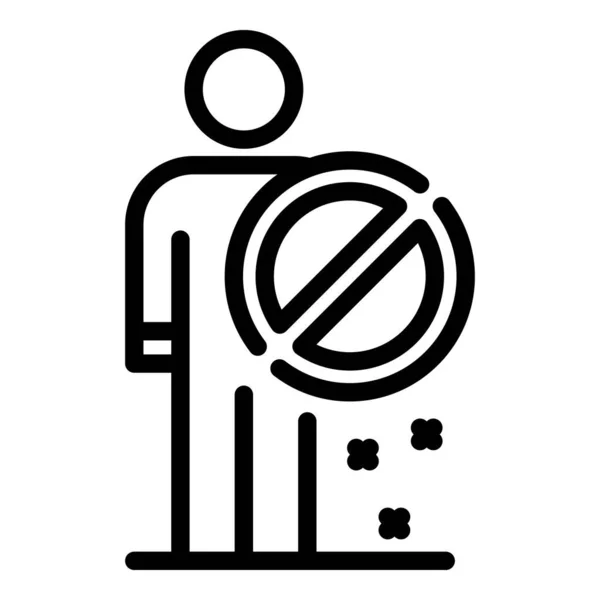 Immigrants restricted icon, outline style — Stock Vector