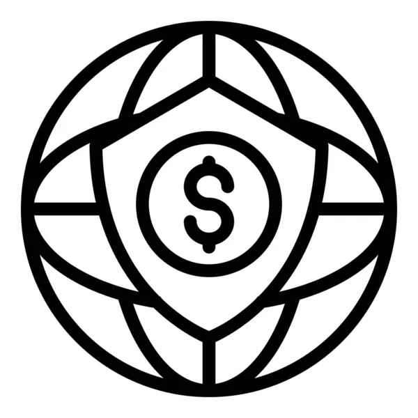 ( 영어 ) Sectured credit union icon, outline style — 스톡 벡터