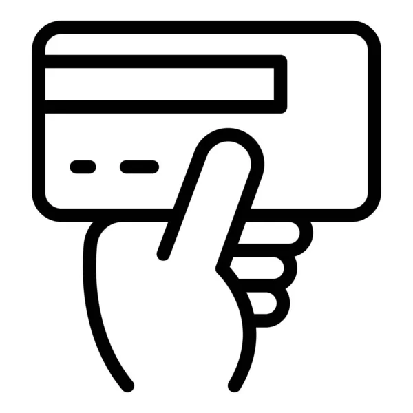 Bankpas pictogram, omtrek stijl — Stockvector