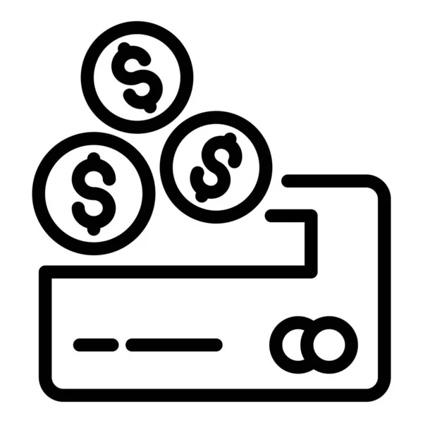 Πλαστικό εικονίδιο πιστωτικής κάρτας, στυλ περίγραμμα — Διανυσματικό Αρχείο