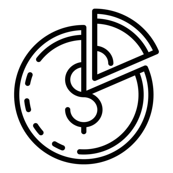 Credit money pie icon, outline style — Stock Vector