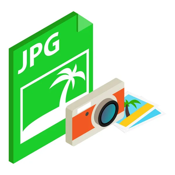 Ikona pliku Jpg, styl izometryczny — Wektor stockowy