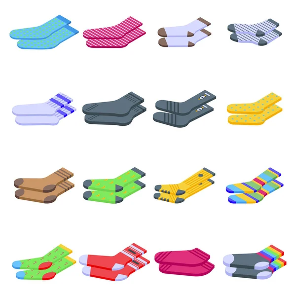 Conjunto de ícones de meias, estilo isométrico — Vetor de Stock