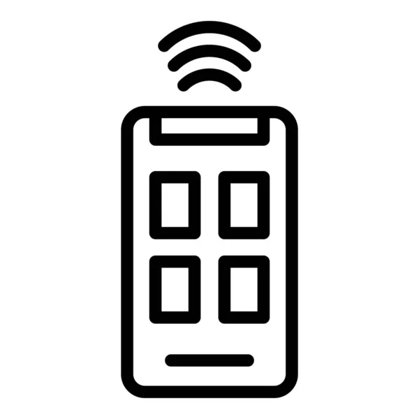 Εικονίδιο απομακρυσμένου ελέγχου Smartphone, στυλ περιγράμματος — Διανυσματικό Αρχείο