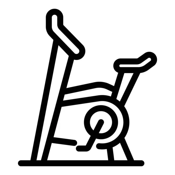 Icono de bicicleta de ejercicio cardiovascular, estilo de esquema — Vector de stock