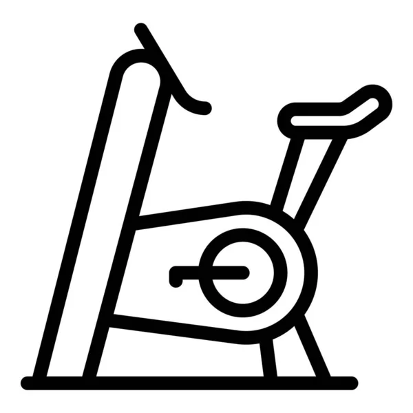 Icono de bicicleta estática saludable, estilo de esquema — Vector de stock