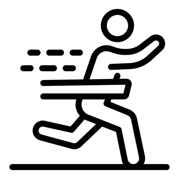 Ikone des Senioren-Marathons, Umriss-Stil — Stockvektor