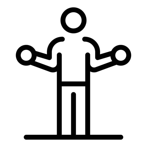 Icono de entrenamiento de atleta senior, estilo de esquema — Vector de stock