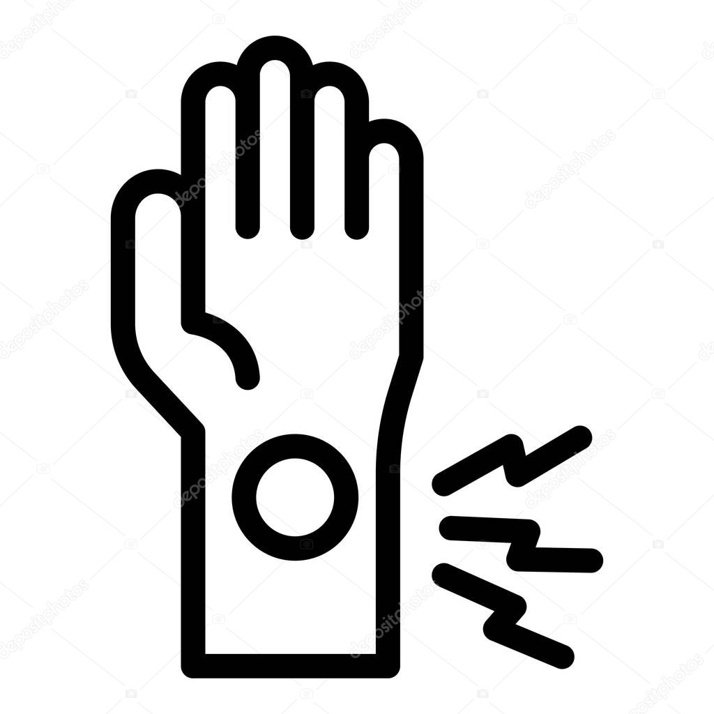 Hand sport injury icon, outline style