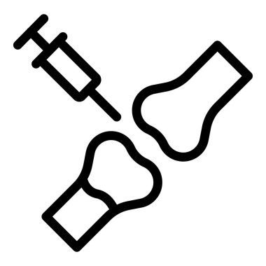 Şırınga diz enjeksiyon simgesi, dış hat biçimi