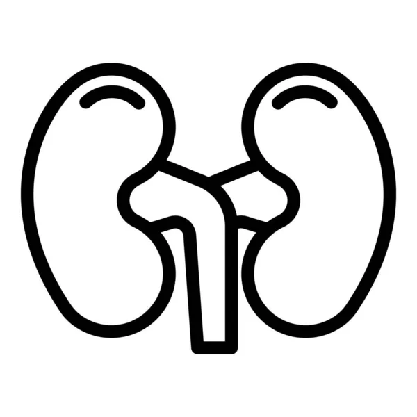 Anatomiczna ikona nerki, styl zarysu — Wektor stockowy