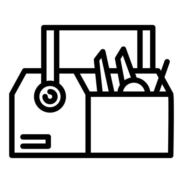 Ikona nástrojového boxu Carpenter, styl osnovy — Stockový vektor
