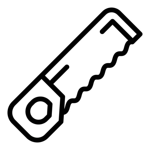 Carpintero icono de sierra pequeña, estilo de contorno — Vector de stock