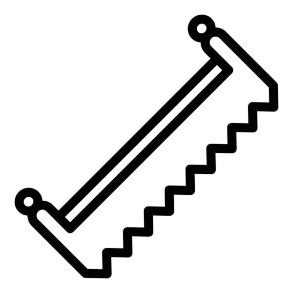 Twee handen zagen icoon, omtrek stijl — Stockvector