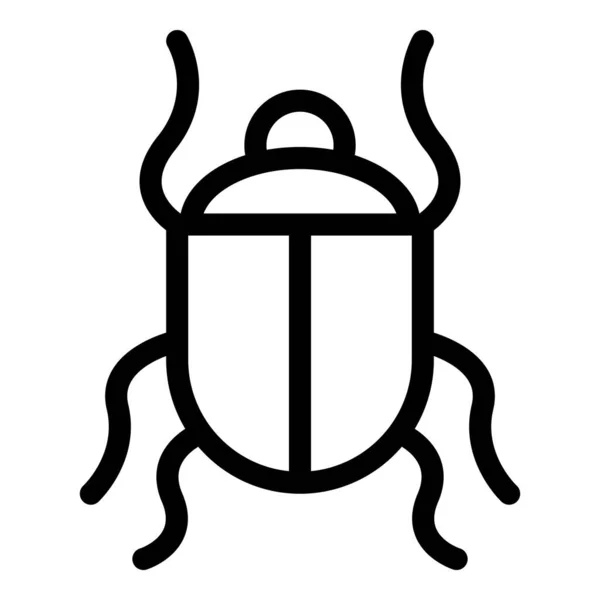 Wild scarab beetle icon, outline style — Stock Vector