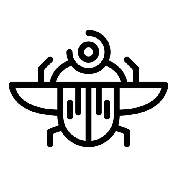 Pharaoh scarab beetle icon, outline style — Stock Vector