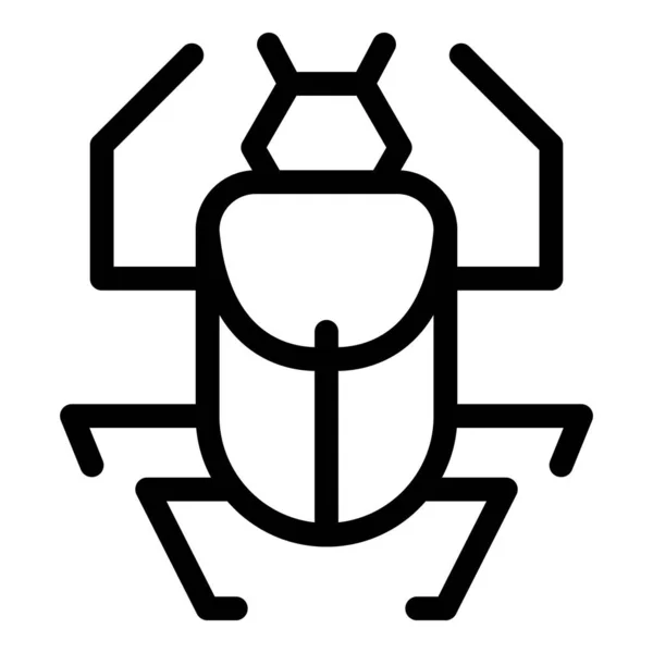 Tribal scarab beetle icon, outline style — Stock Vector