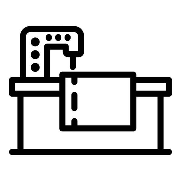 Sewing machine working icon, outline style — Stock Vector