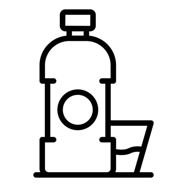 Emésztővizes palack ikon, körvonalazott stílus — Stock Vector