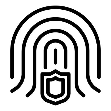 Parmak izi güvenli kişisel bilgi simgesi, özet biçimi