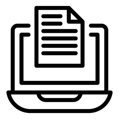 Laptop güvenli veri simgesi, özet biçimi