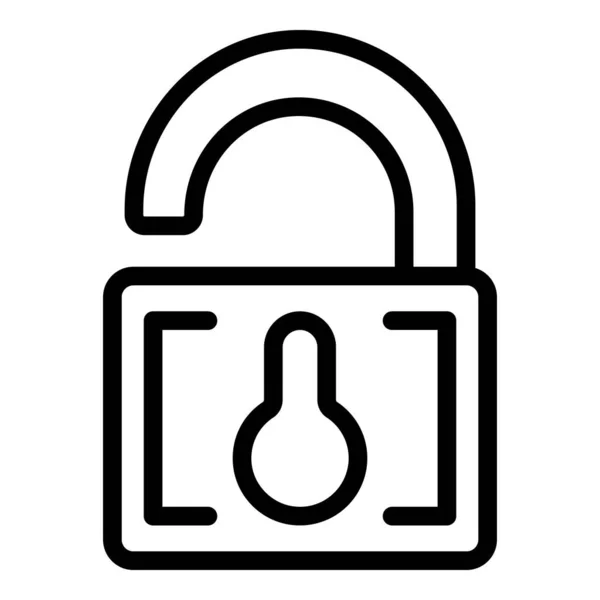 保護されていない個人データアイコン、アウトラインスタイル — ストックベクタ