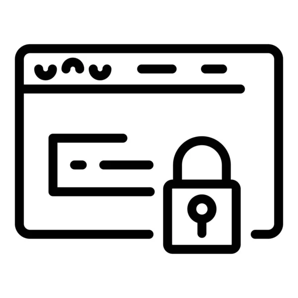 Icono de autenticación segura web, estilo de esquema — Vector de stock