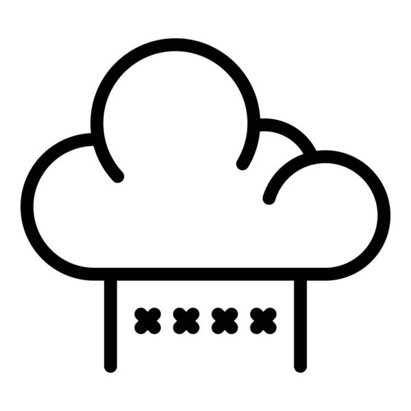 Иконка аутентификации облака данных, стиль контура — стоковый вектор