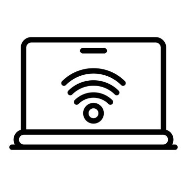 Laptop kablosuz uzaktan erişim simgesi, özet biçimi